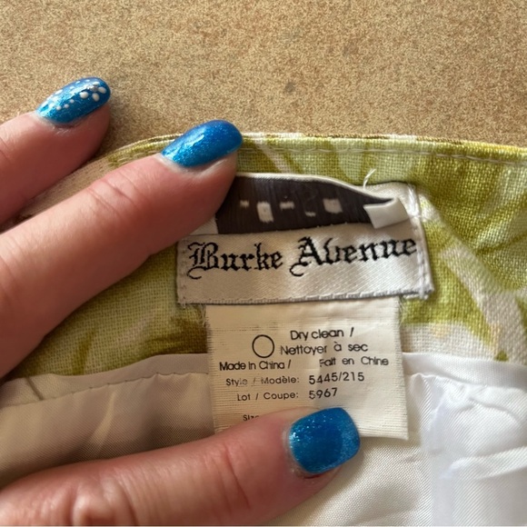 Laura Burke Avenue Linen/Rayon Spring Summer Floral A Line Skirt - Picture 4 of 10